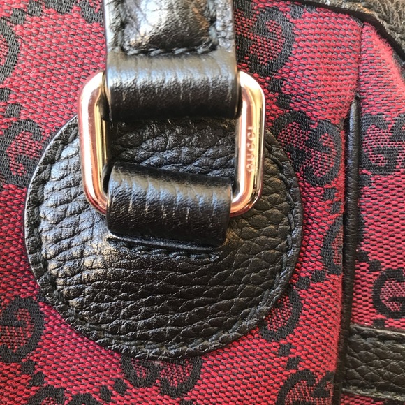 GUCCI CANVAS LARGE FULL MOON TOTE RED/BLACK - Picture 3 of 8